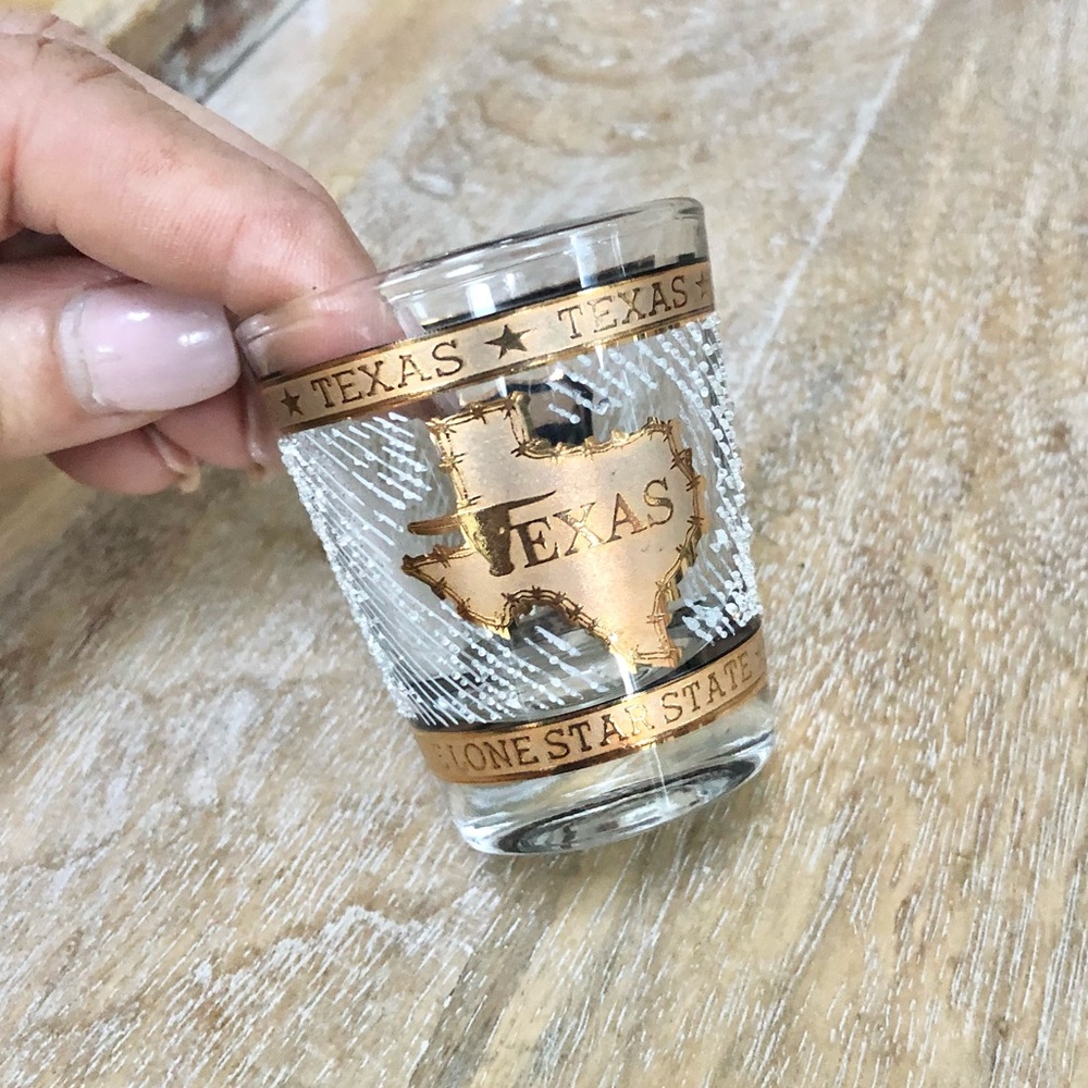 Texas Lone State Gold & Sparkle Shot Glass